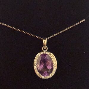 Sterling Silver Pendant w/ Synthetic Amethyst